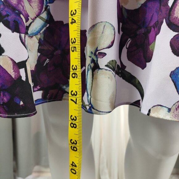 Banana Republic Floral Lilac Sleeveless Tiered A-Line Dress Size 10 Midi Length - Picture 7 of 11